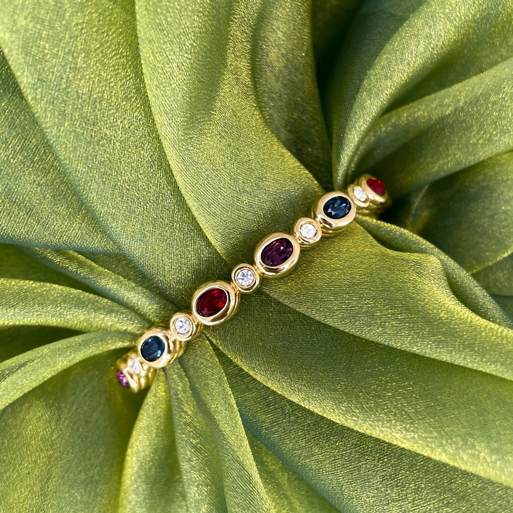 Swarovski Brand signed multi colored crystal bracelet like new